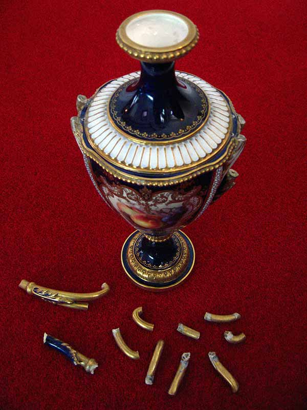 Royal Worcester Vase Repair - Before