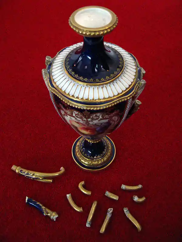 Royal Worcester Vase Repair - Before Royal Worcester Vase Repair - Before